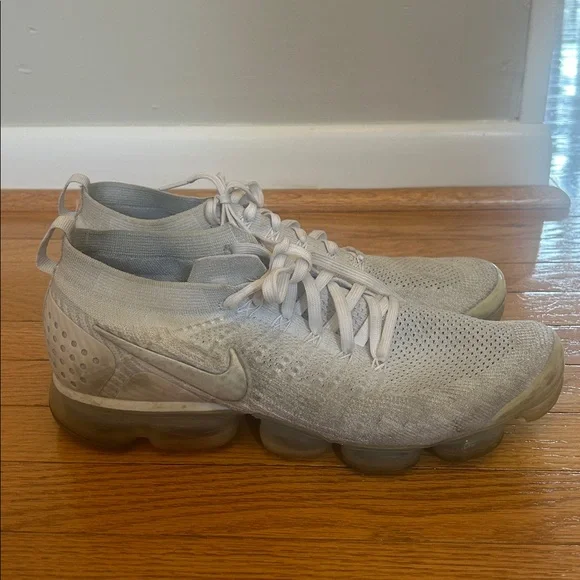 Nike Air Vapormax Flyknit Size Men’s 13 Triple Whiteout Vast Grey OG - Picture 3 of 5